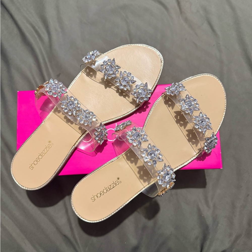 Shoe Dazzle Women's Crystal Sandals - Cream